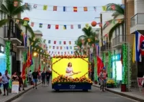 rua decorada para a copa