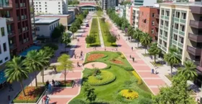 parque linear e praça revitalizada